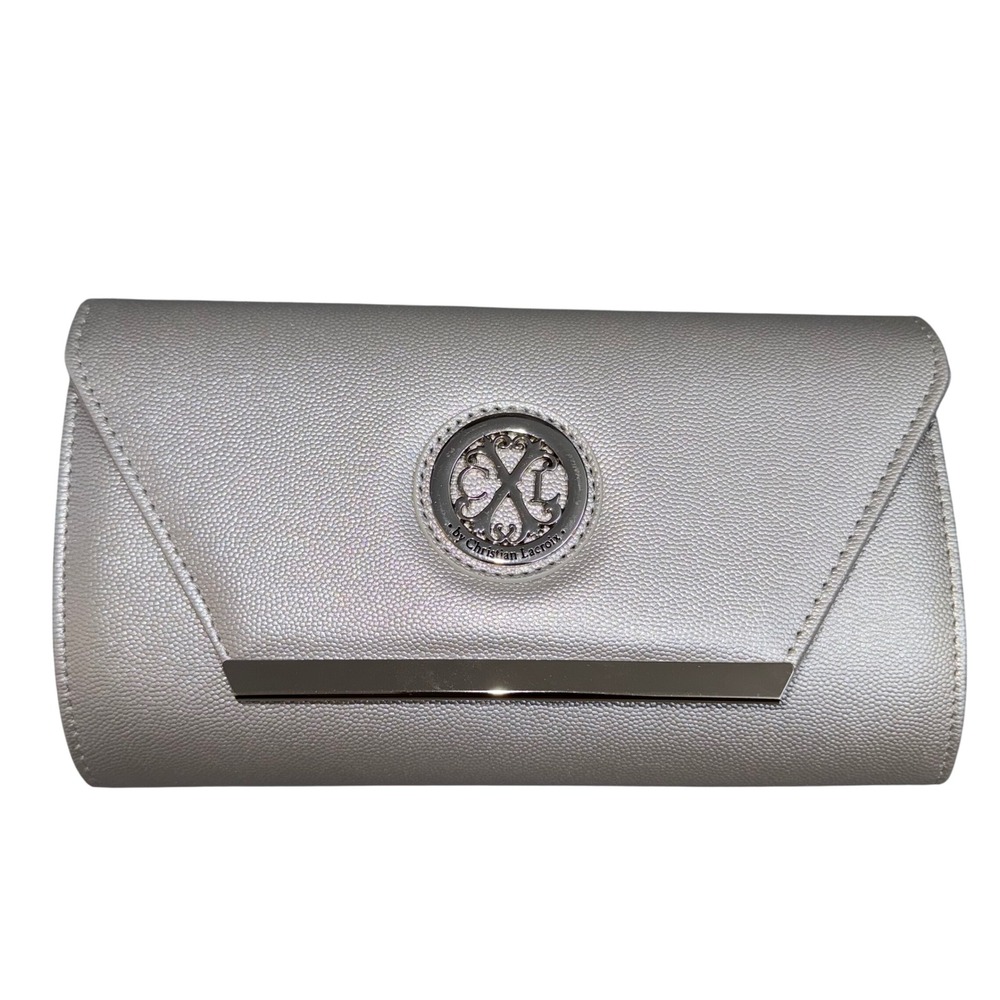 CXL by Christian Lacroix Silver Glam Caviar Clutch Bag CXL NWT